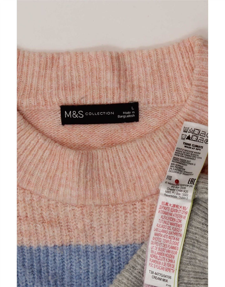 Marks & Spencer ženski džemper s okruglim izrezom UK 16 Veliki višebojni