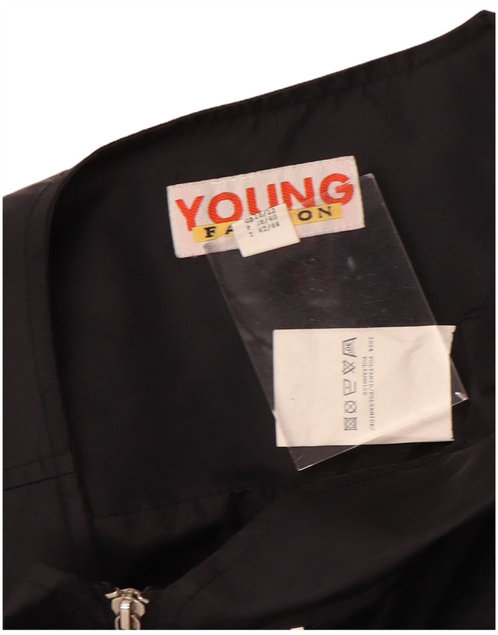 VINTAGE Ženska uslužna jakna UK 10/12 Srednje crni poliamid