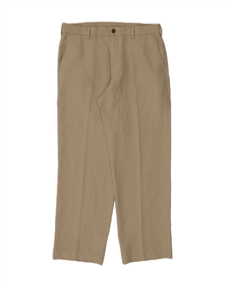 IZOD Mens Straight Chino Trousers W34 L32 Beige Polyester Vintage Izod and Second-Hand Izod from Messina Hembry 