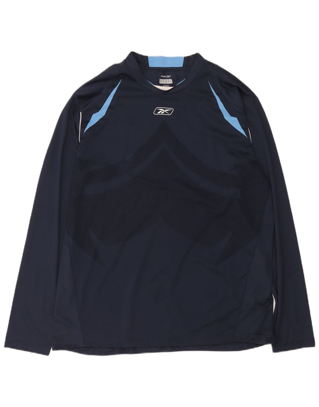 Reebok muška majica s dugim rukavima XL tamnoplavi poliester u boji