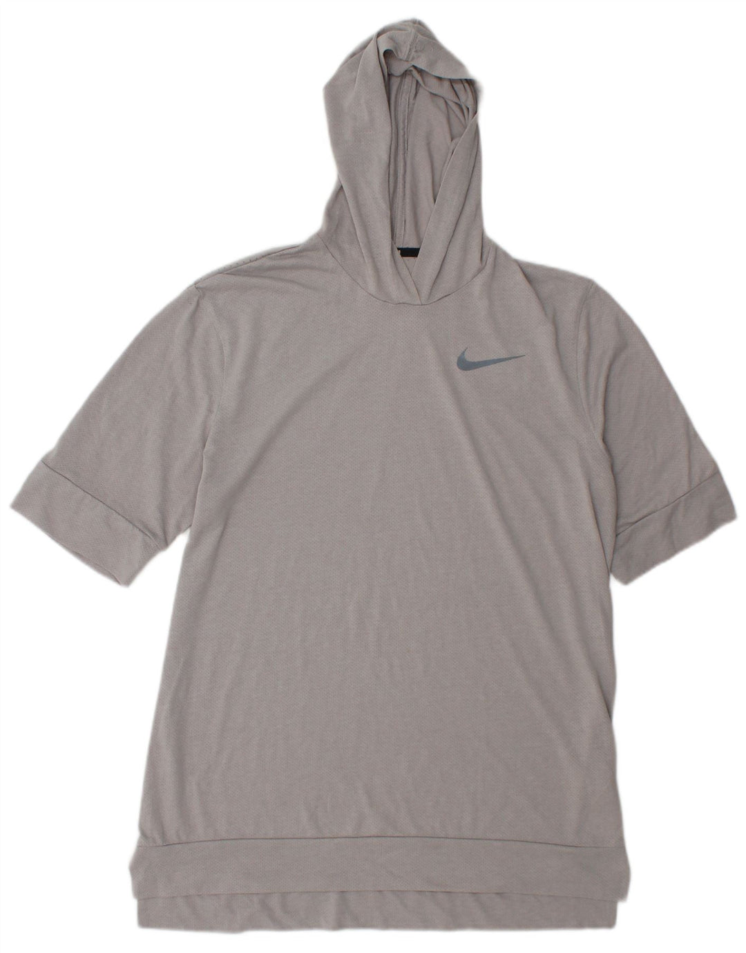 Nike Dri Fit majica kratkih rukava s kapuljačom srednje sivi poliester