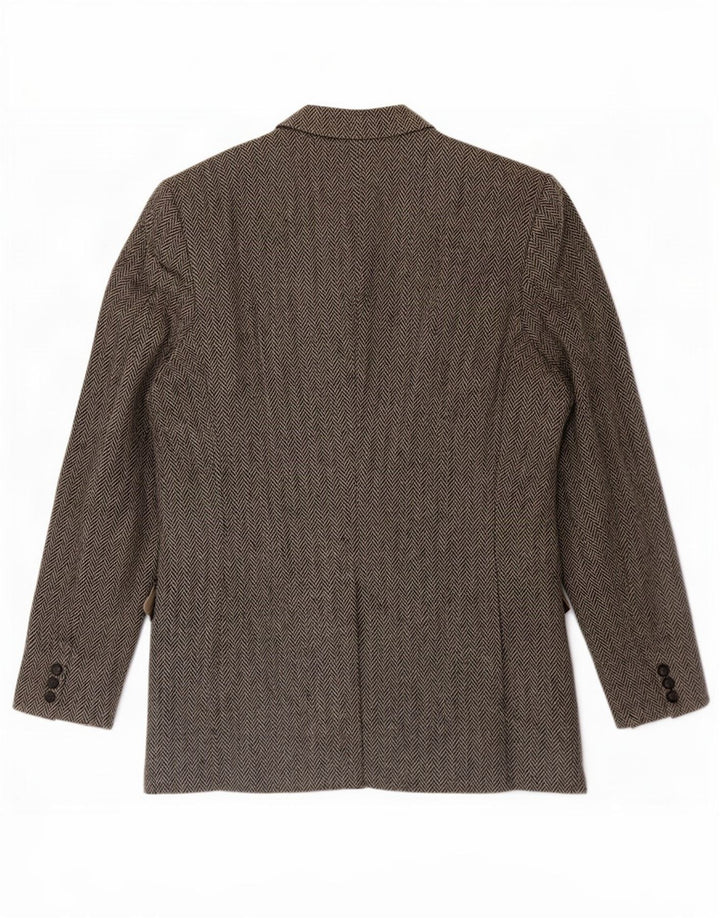 Harris Tweed muški dugi sako sa 2 gumba Vel. 46 XL sivi riblja kost