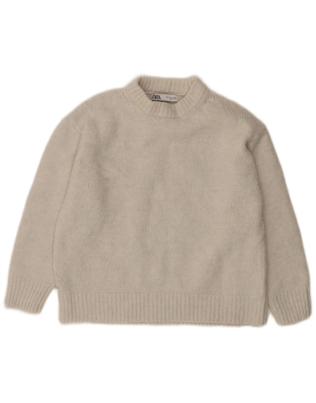 Zara ženski džemper s okruglim izrezom 3/4 rukava UK 10 Mali bijeli