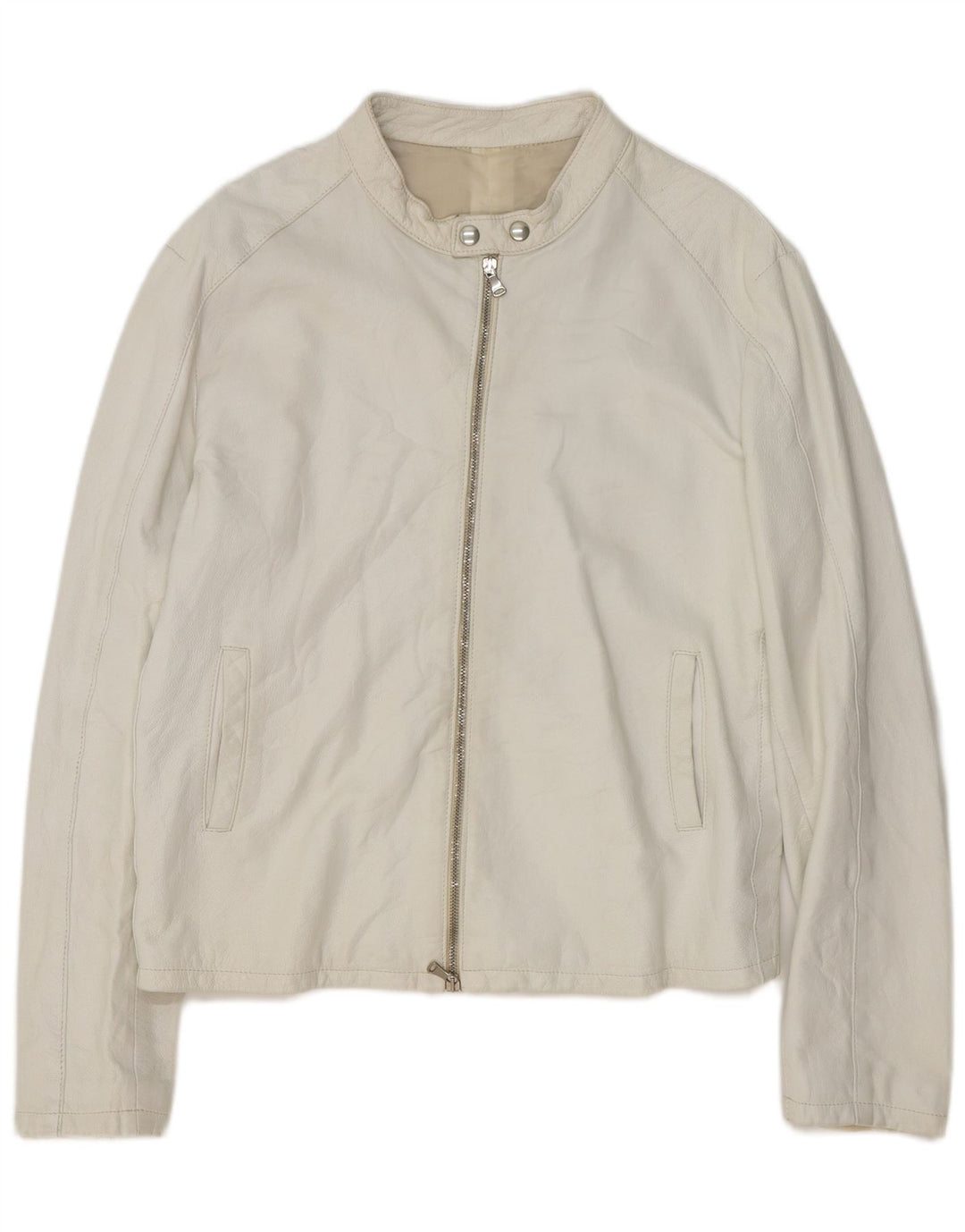 Vintage muška kožna bomber jakna UK 40 velika bijela