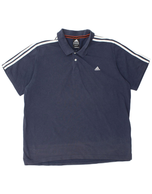 ADIDAS Mens Climalite Polo Shirt 2XL Navy Blue Cotton
