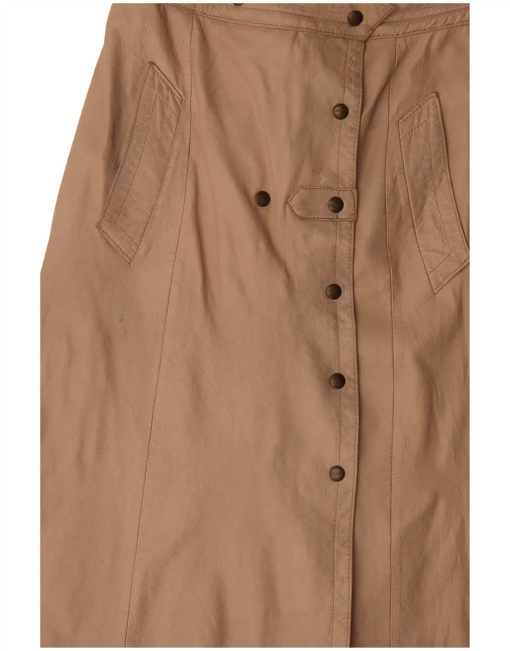VINTAGE ženska kožna suknja W30 srednje bež boje