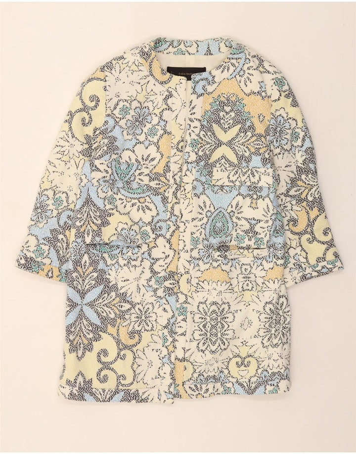 ZARA Womens Overcoat UK 14 Large Multicoloured Floral Vintage Zara and Second-Hand Zara from Messina Hembry 