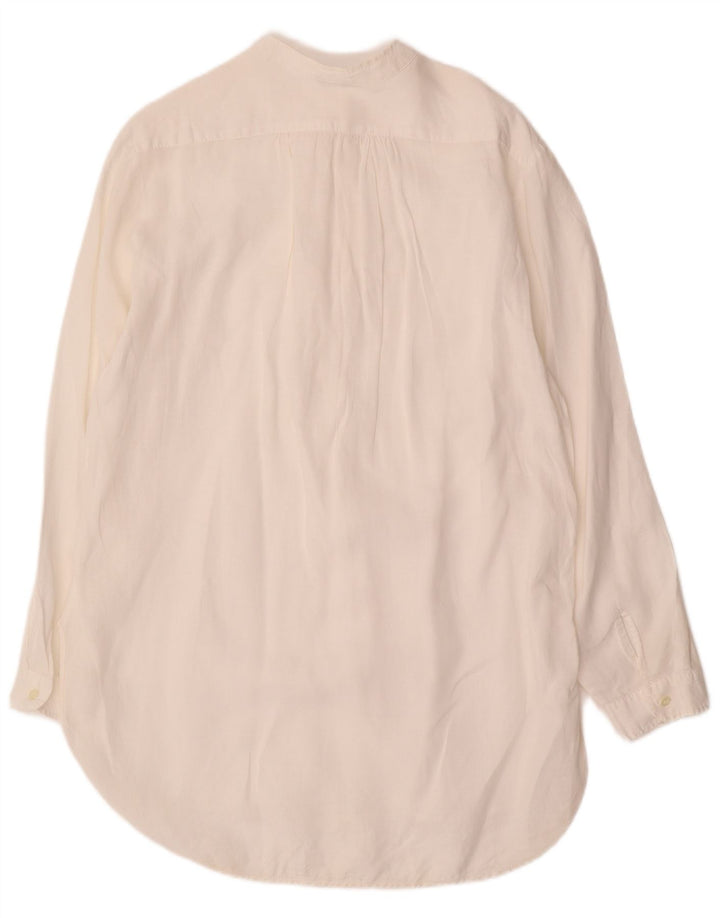 BENETTON Ženska pulover majica s dugim vezom UK 14 srednje bijele boje