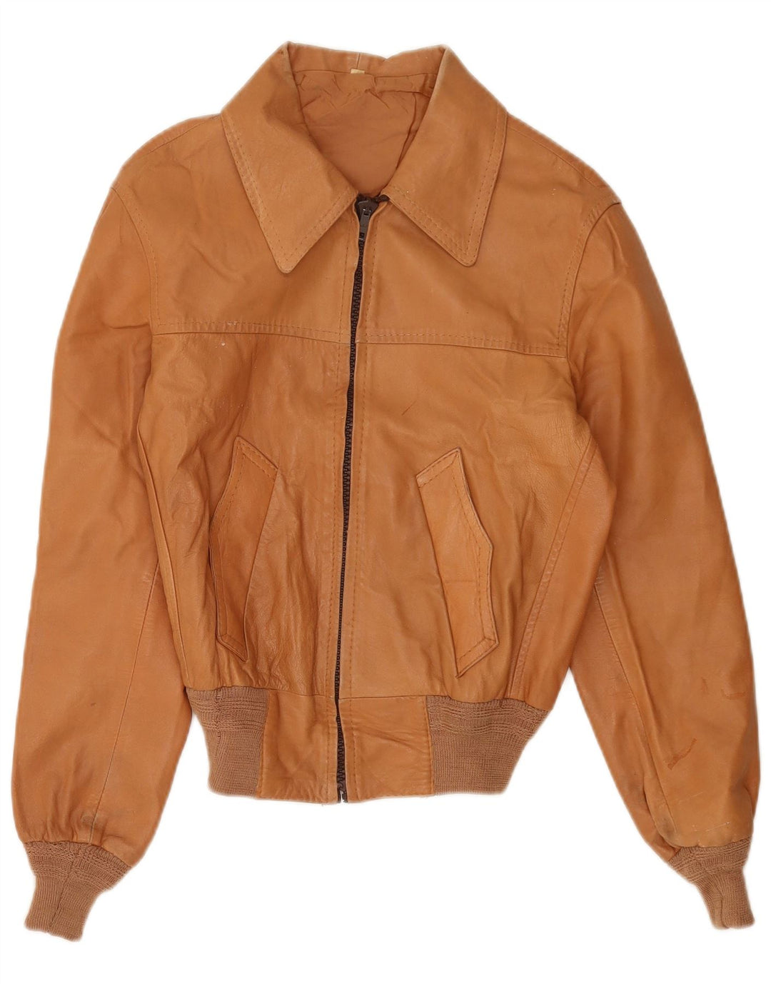 Vintage ženska kožna jakna IT 50 XL bež
