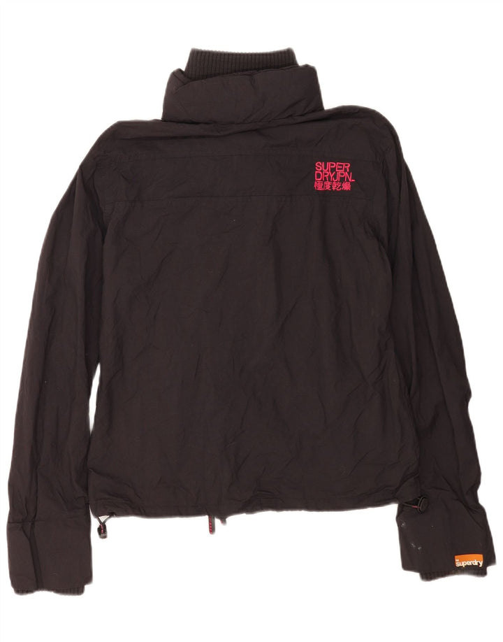 Superdry ženska grafička vjetrovka jakna UK 16 veliki crni najlon