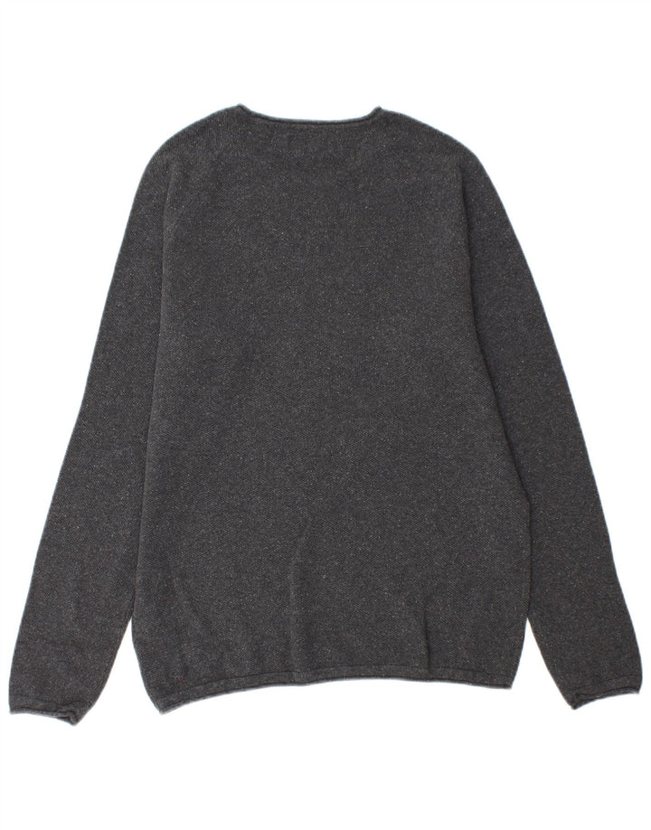 Jack & Jones muški džemper s okruglim izrezom, srednje sivi pamuk