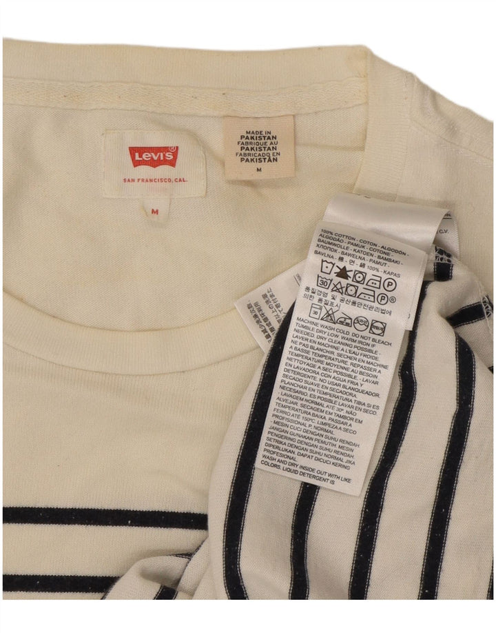 Levi's muška majica dugih rukava srednje bijele pruge, pamuk