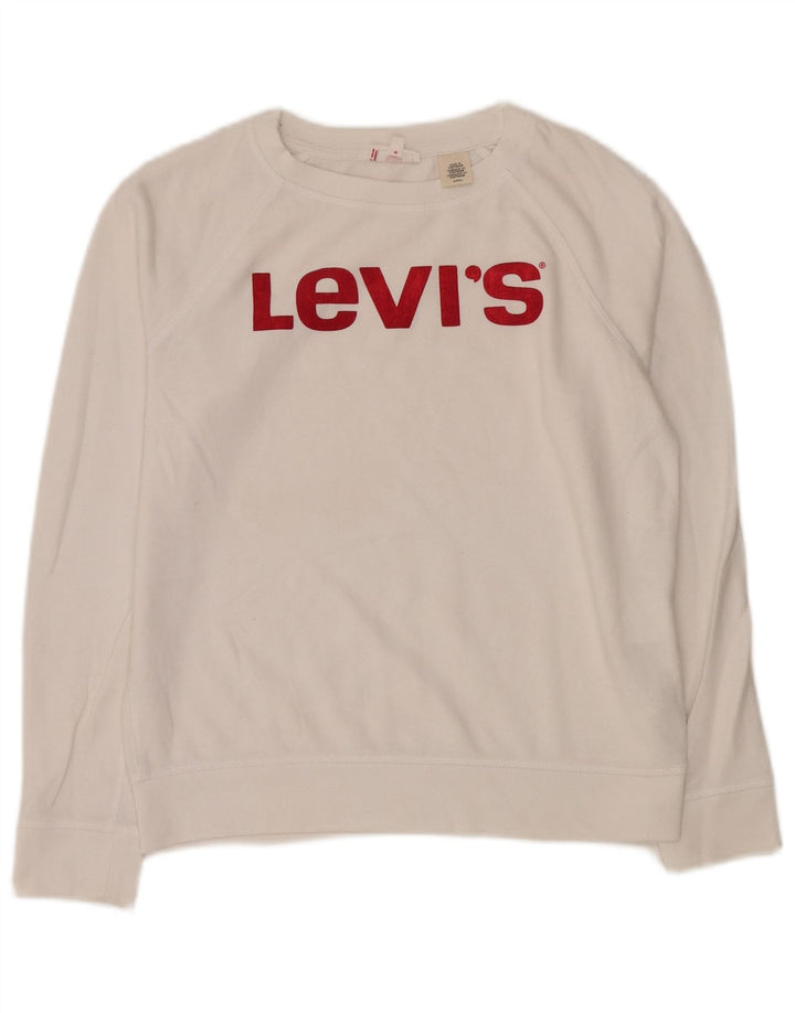 LEVI'S ženski džemperi velike veličine UK 10 Mali bijeli pamuk