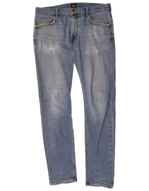 Lee Mens Rider Slim Jeans W34 L34 Plavi pamuk