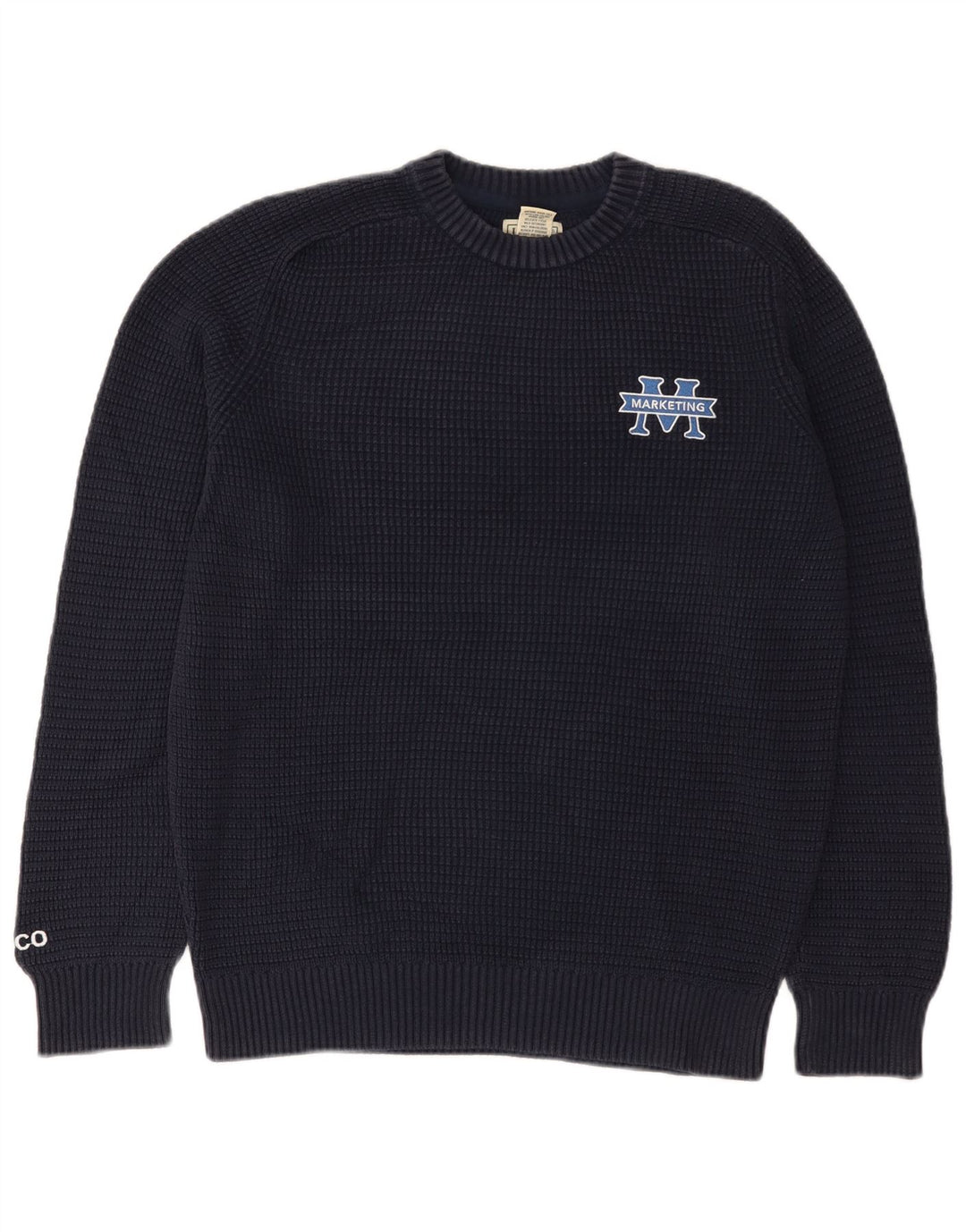 L.L.Bean muški džemper s okruglim izrezom Mali tamnoplavi pamuk