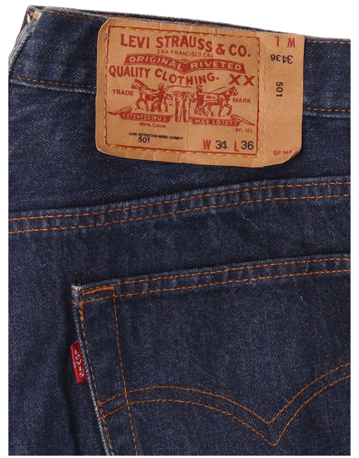 LEVI'S muške 501 ravne traperice W34 L36 tamnoplave