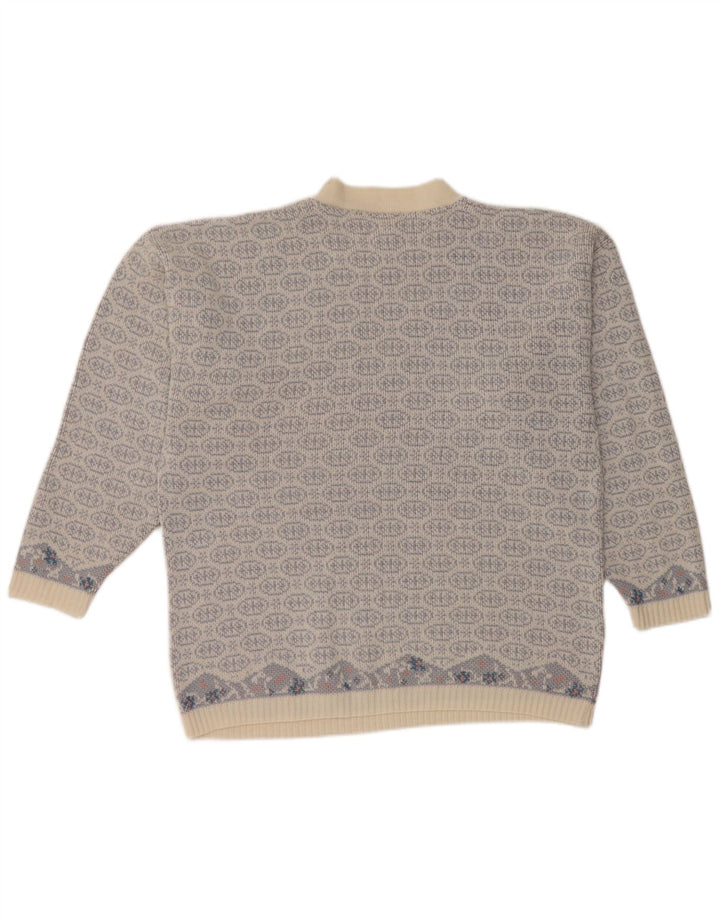 Vintage muški džemper s okruglim izrezom srednje plave svijetle boje