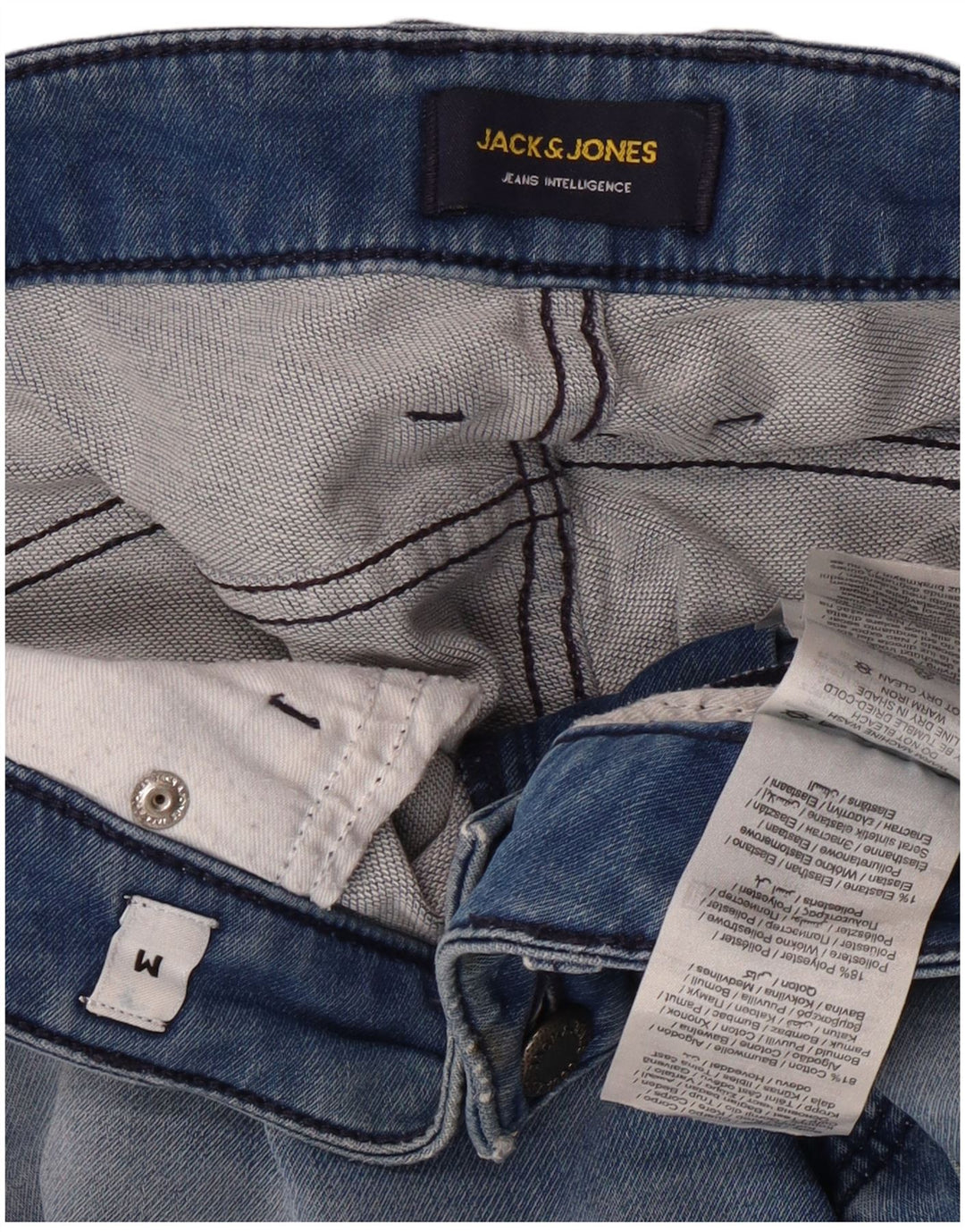 JACK & JONES Muške traper kratke hlače srednje veličine W32 plavi pamuk