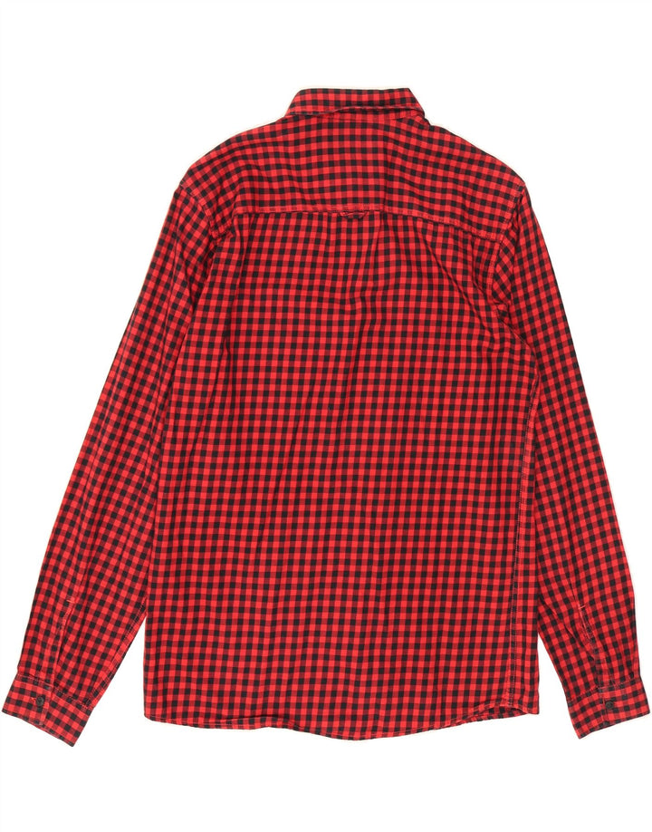 JACK & JONES Mens Shirt Large Red Gingham Cotton Vintage Jack & Jones and Second-Hand Jack & Jones from Messina Hembry 