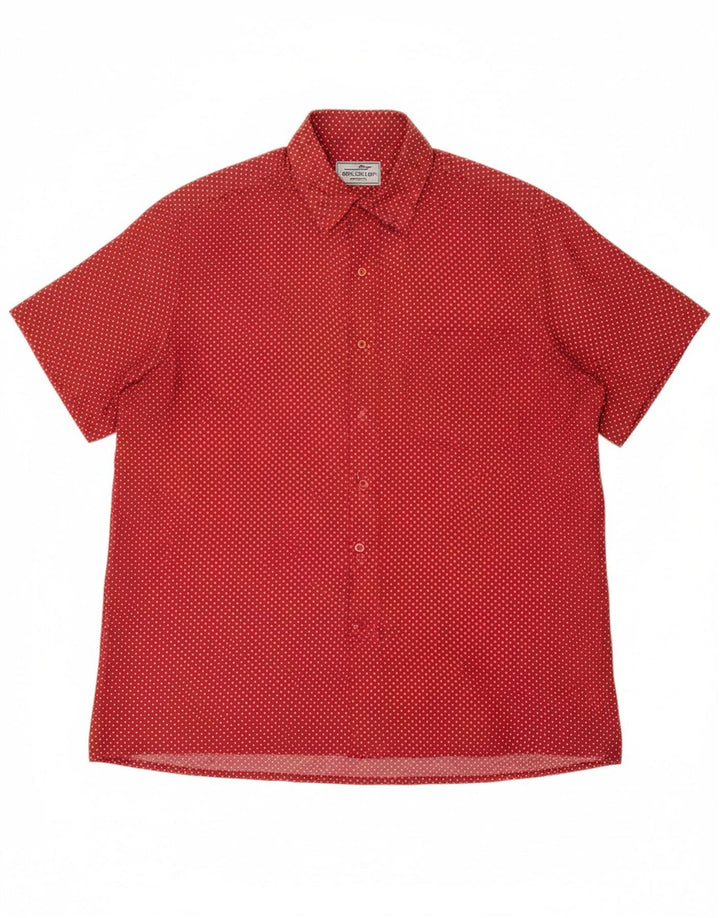 JAMES DILLON Mens Short Sleeve Shirt Large Red Polka Dot Vintage James Dillon and Second-Hand James Dillon from Messina Hembry 