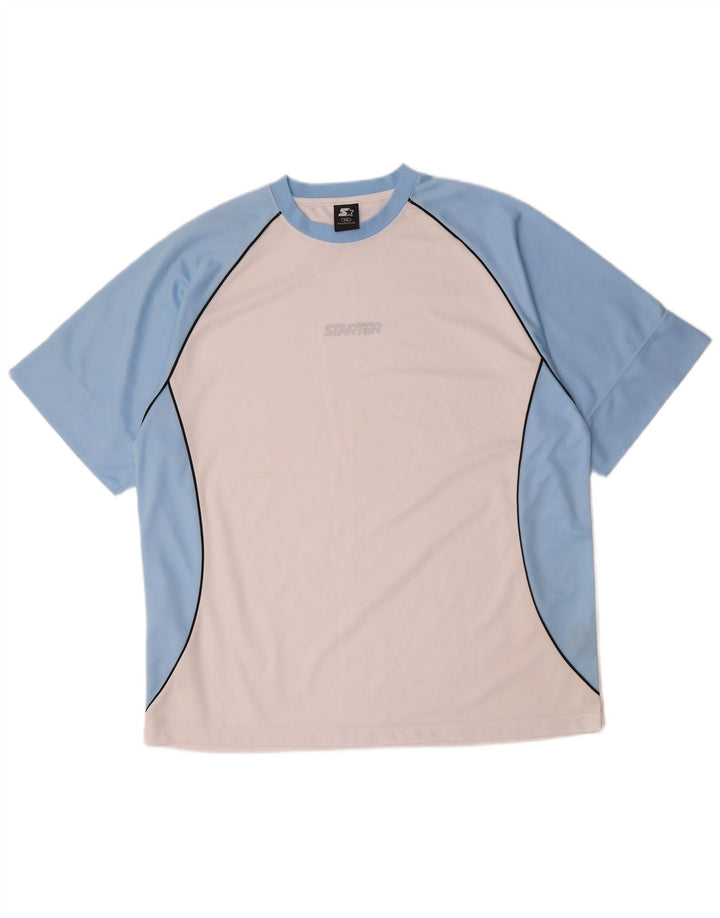 STARTER Muška grafička majica kratkih rukava 2XL bijeli poliester u blokovima boja