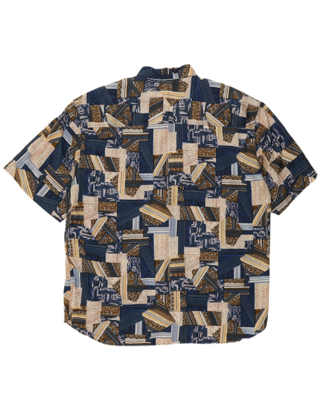 Vintage muška košulja kratkih rukava XL plava patchwork