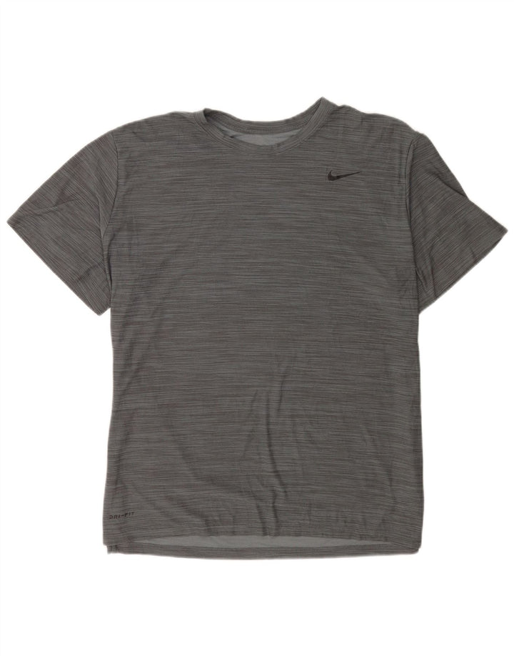 Nike Dri Fit majica kratkih rukava XL sivi flekasti poliester