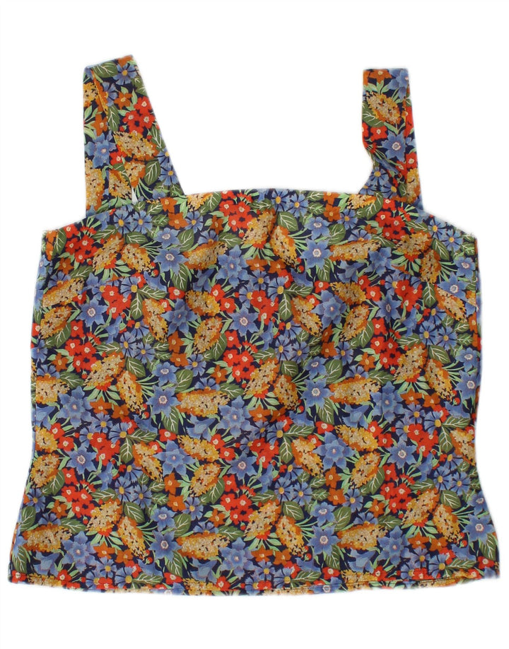 Vintage ženske Cami Top UK 10 malih raznobojnih cvjetnih