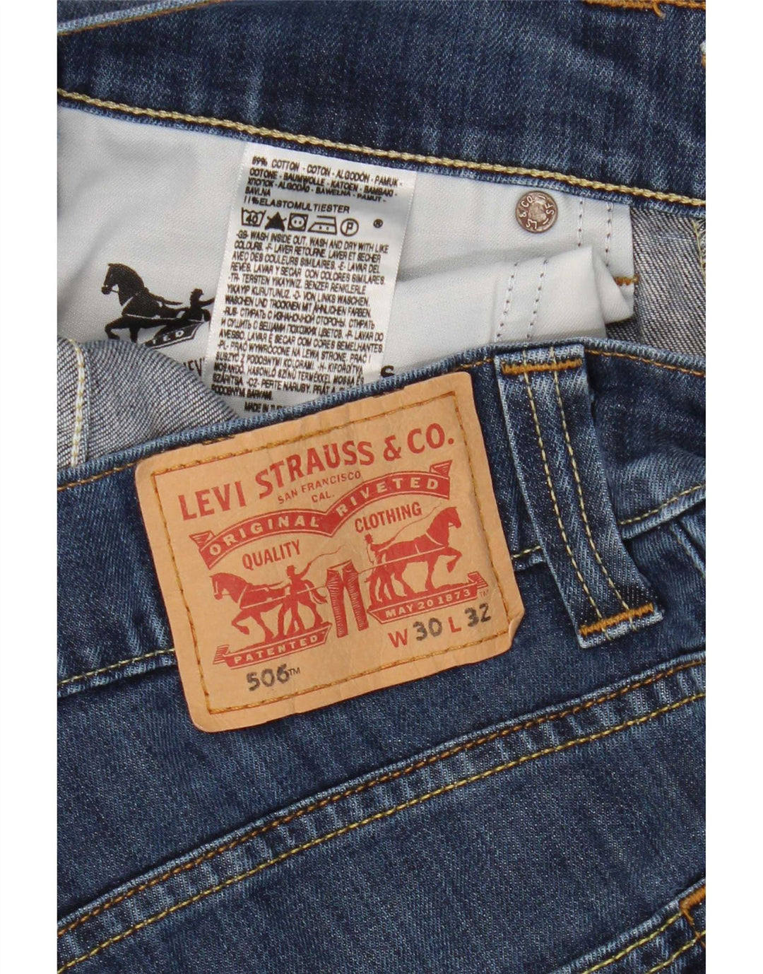 Levi's ženske ravne traperice 506 W30 L28 plavi pamuk