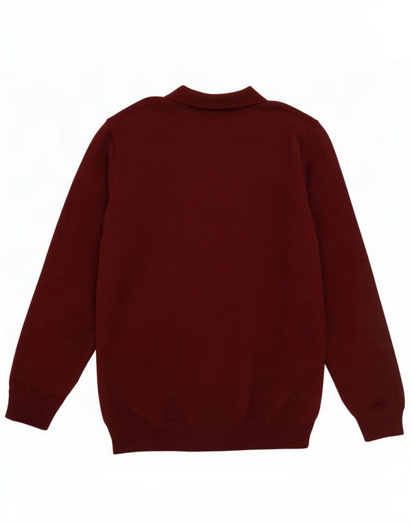 Veliki vuneni bordo pulover Massimo Dutti s polo ovratnikom