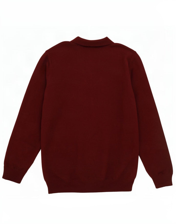 Veliki vuneni bordo pulover Massimo Dutti s polo ovratnikom