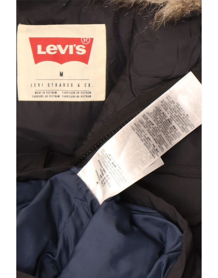 Levi's muška podstavljena jakna s kapuljačom UK 38 srednji crni poliamid