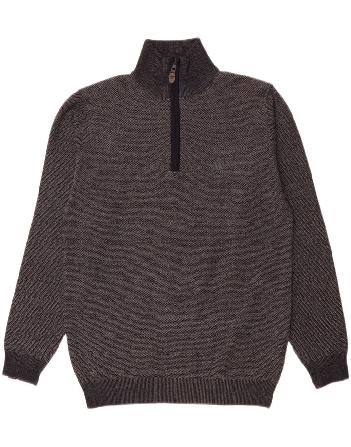 AVIREX Mens Zip Neck Jumper Sweater Large Navy Blue Viscose Vintage Avirex and Second-Hand Avirex from Messina Hembry 