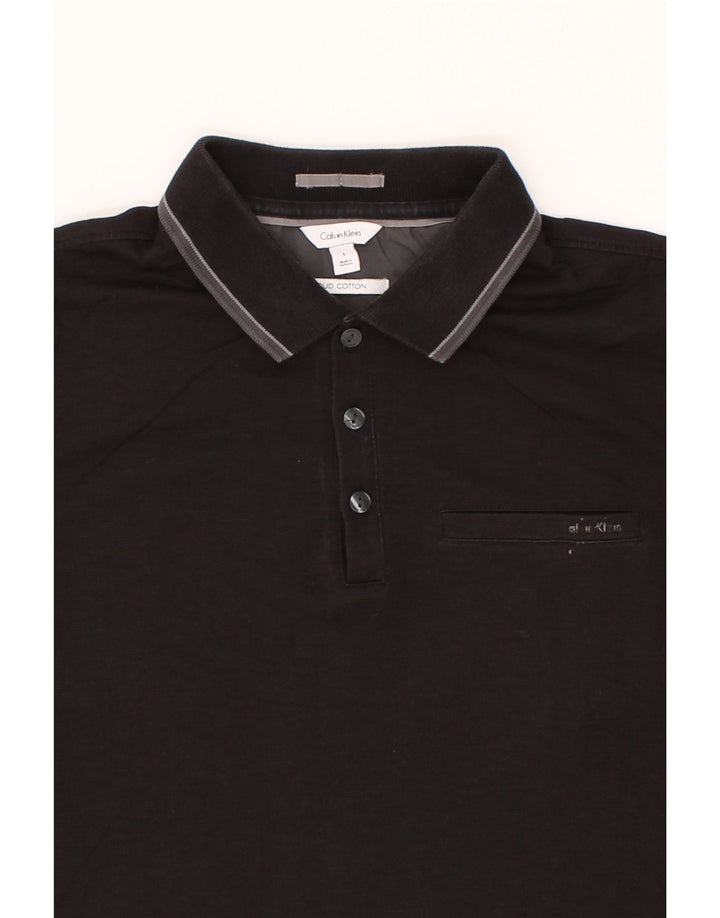 CALVIN KLEIN Mens Polo Shirt Small Black Cotton Vintage Calvin Klein and Second-Hand Calvin Klein from Messina Hembry 