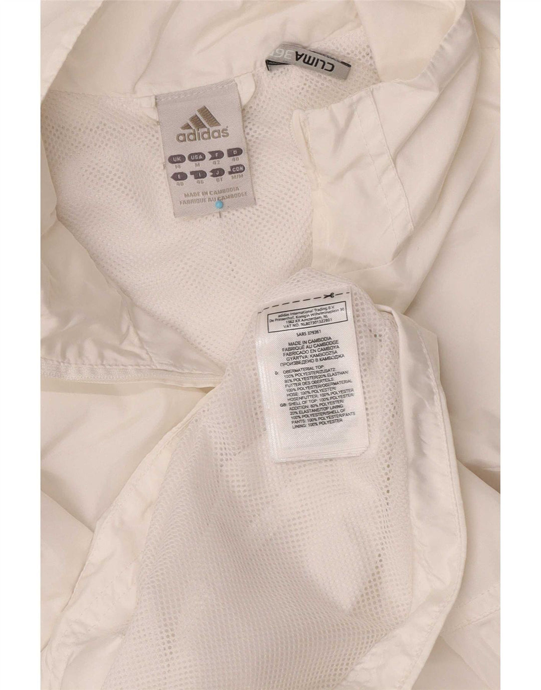 Adidas ženska trenirka Clima 365 Gornja jakna UK 14 Srednje bijeli poliester