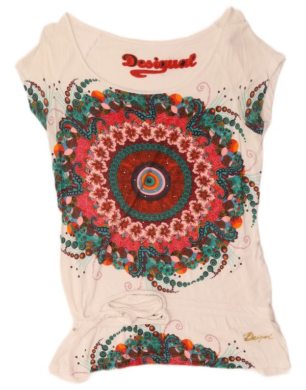 Desigual ženska majica s grafičkim motivima UK 14 Large White Floral