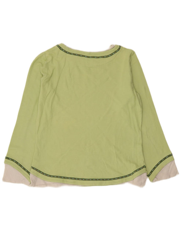 Fila Ženska majica dugih rukava UK 18 XL Zeleni pamuk u blokovima boja