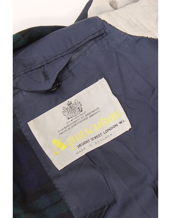 AQUASCUTUM Muška jakna sa 3 gumba UK 40 Veliki tamnoplavi karirani