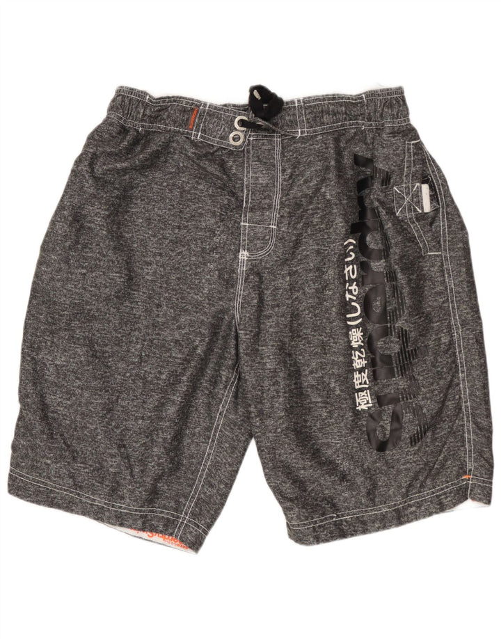 Superdry muške kratke hlače za kupanje s grafičkim motivima XL sivi flekasti poliester