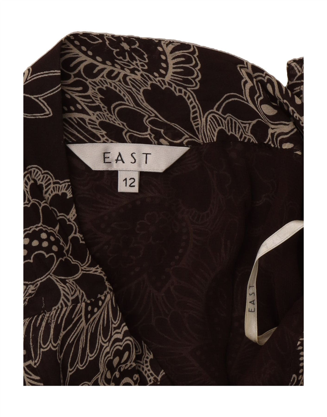 EAST Womens Maxi Skirt UK 12 Medium W30 Brown Floral Vintage East and Second-Hand East from Messina Hembry 