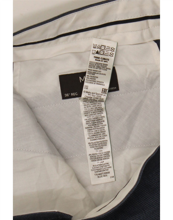 Marks & Spencer muške hlače standardnog kroja W36 L31 plava houndstooth