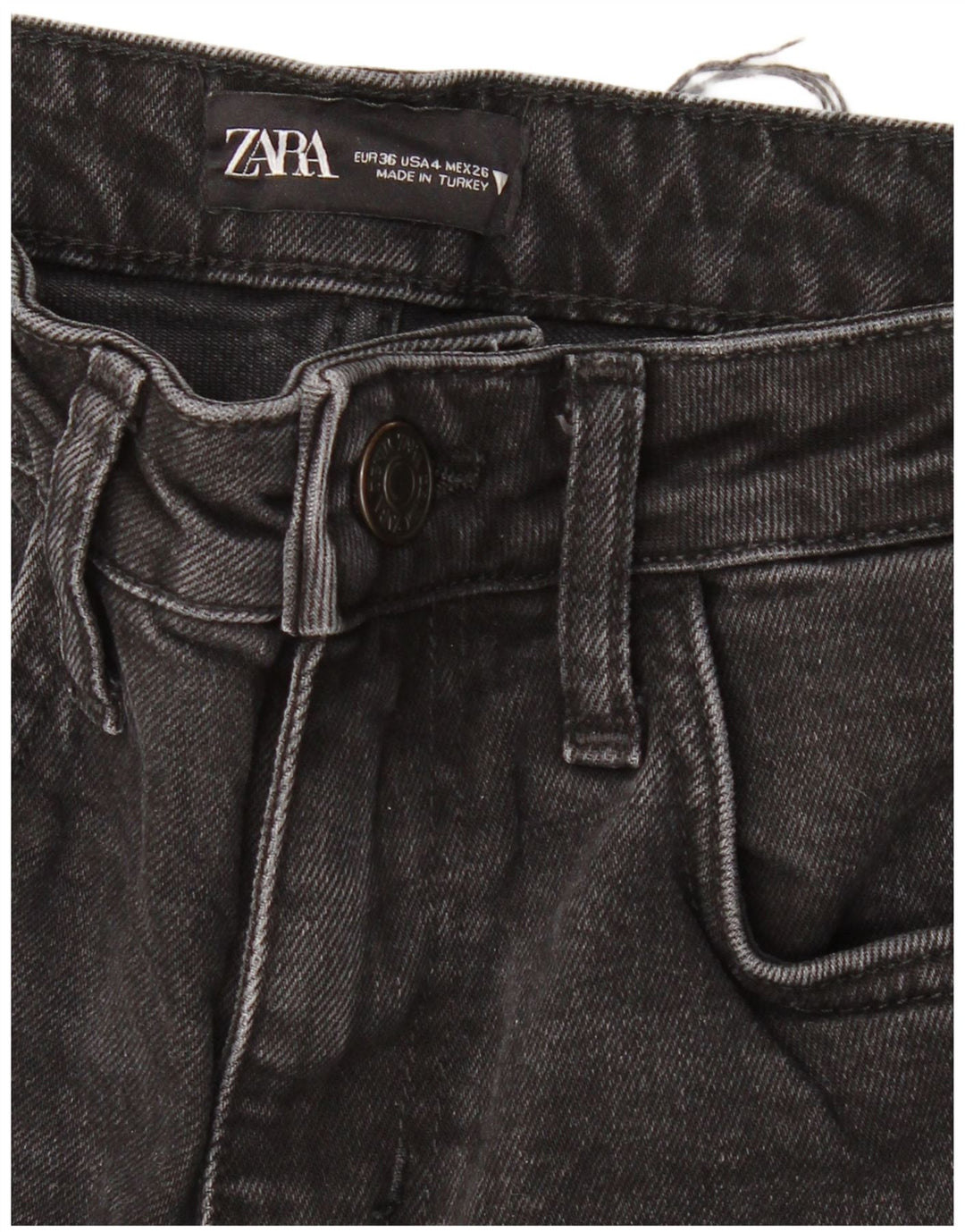 ZARA ženske ravne traperice visokog struka EU 36 XS W26 L27 crne