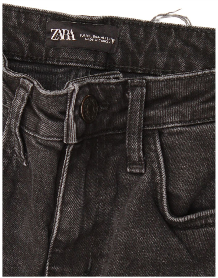 ZARA ženske ravne traperice visokog struka EU 36 XS W26 L27 crne