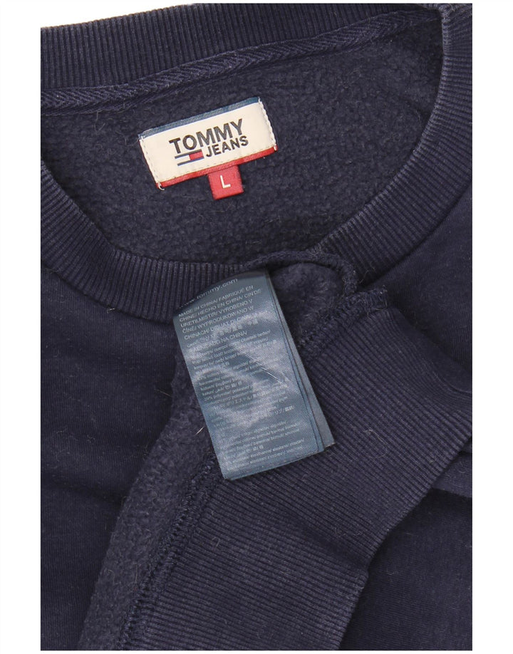 TOMMY HILFIGER Mens Sweatshirt Jumper Large Navy Blue Cotton