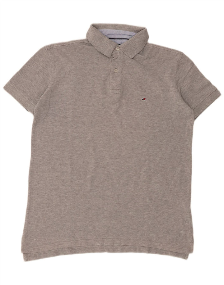 Tommy Hilfiger muška polo majica srednje sivi flekasti pamuk