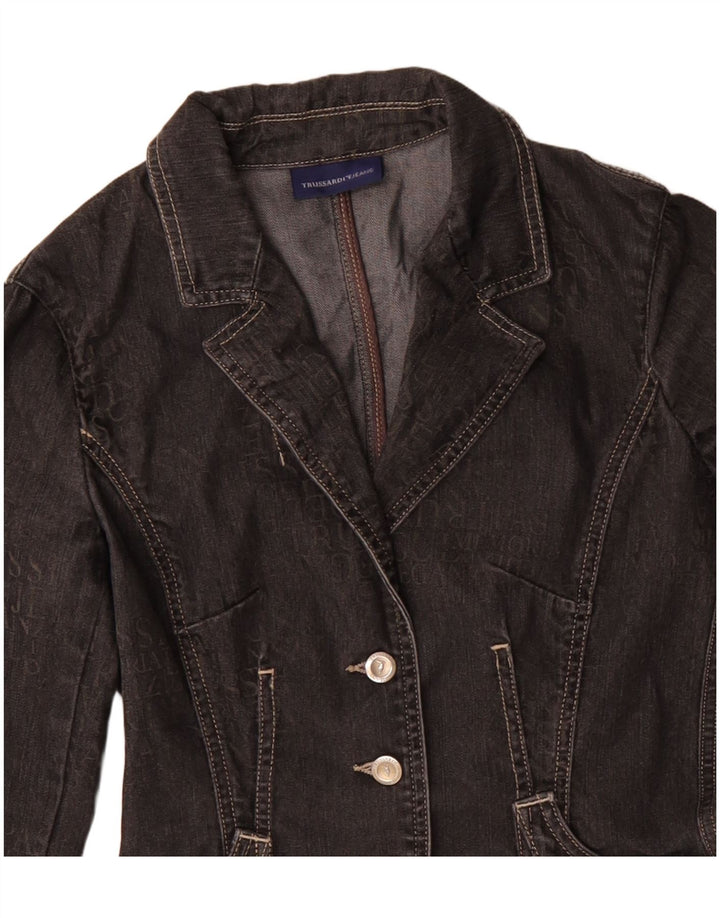 TRUSSARDI JEANS Ženska traper jakna s 3 gumba IT 40 Mala crna