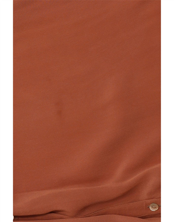 VINTAGE Ženska široka košulja bluza dugih rukava IT 46 velika smeđa