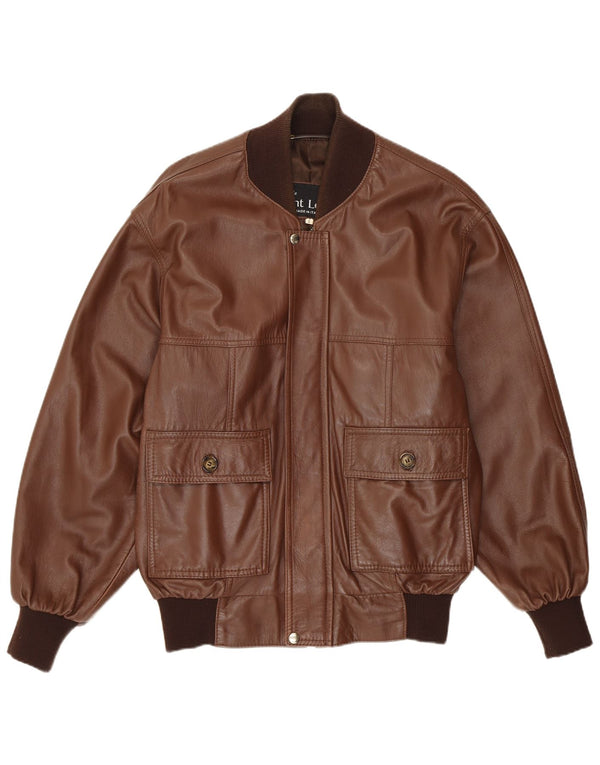 VINTAGE muška kožna jakna UK 36 Mala smeđa koža