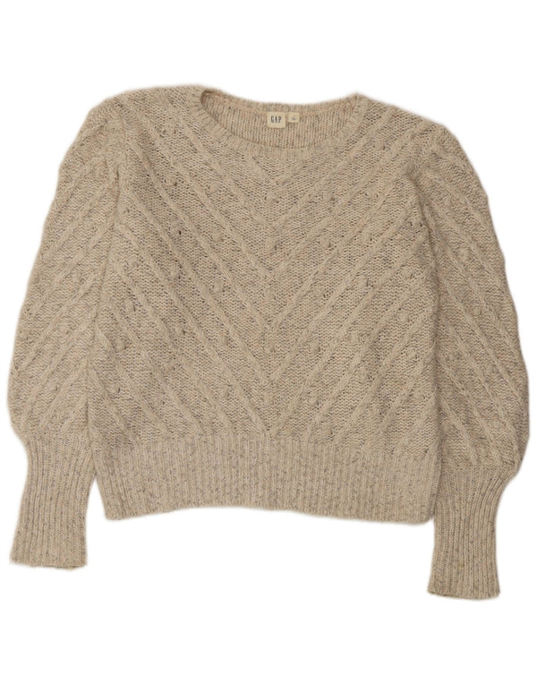 Gap ženski veliki džemper s veznim izrezom UK 10 Small Beige Flecked