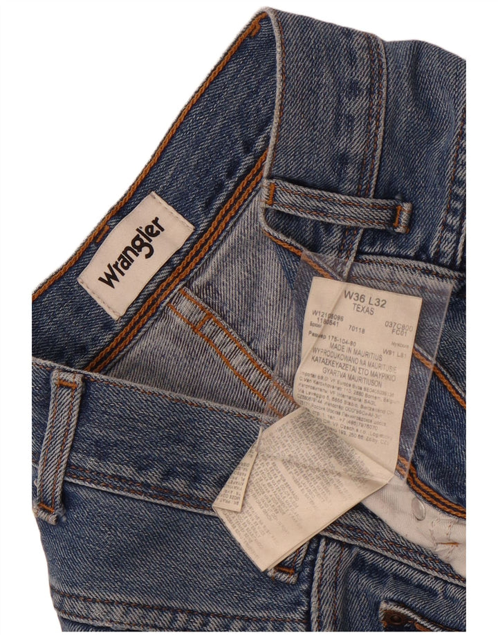 Wrangler Muške Texas Straight Jeans W36 L32 Plavi pamuk